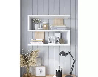 Полка навесная Асти 1 - Белый/Дуб Сонома (Горизонт)