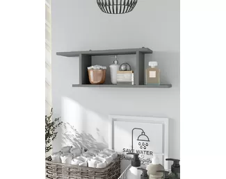 Полка навесная Асти 2 - Серый графит (Горизонт)