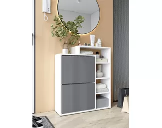 Обувница Дуэт - Белый/Серый графит (Горизонт)