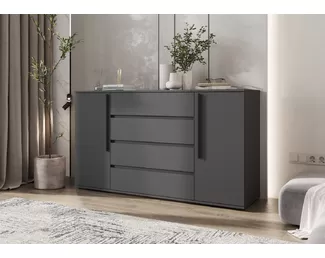 Комод Норд (2 двери, 4 ящика) - Графит (МИФ)