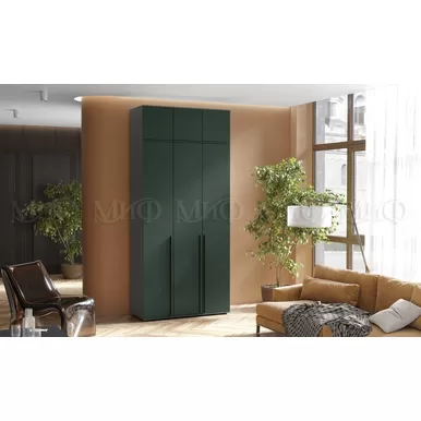 Шкаф 3-х створчатый Норд с антресолью (1200) - Графит/Изумрудный (МИФ)