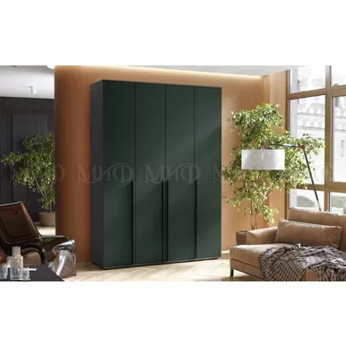 Шкаф 4-х створчатый Норд (1600) - Графит/Изумрудный (МИФ)