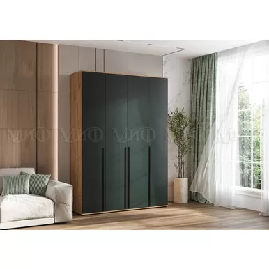 Шкаф 4-х створчатый Норд (1600) - Дуб Крафт/Изумрудный (МИФ)