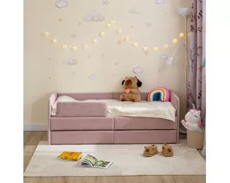 Кровать Donny Lux с бортиком и ящиками (160х70) - Вербена (Romack)