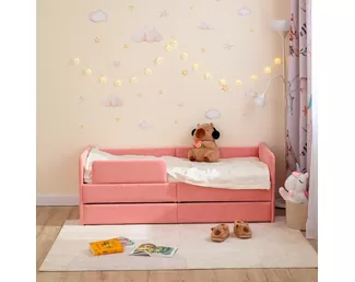 Кровать Donny Lux с бортиком и ящиками (160х70) - Коралл (Romack)