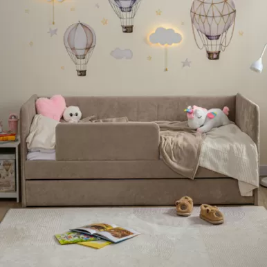 Кровать-тахта Polly ЯБ с ортоматрасом (160x80) - Бежевый (Romack)