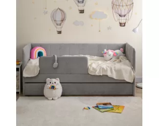 Кровать-тахта Polly ЯМБ с экоматрасом (180x80) - Серый (Romack)