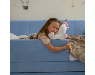 Кровать-тахта Polly ЯМБ с экоматрасом (180x80) - Лазурный (Romack)