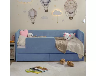 Кровать-тахта Polly ЯМБ с экоматрасом (200x90) - Лазурный (Romack)