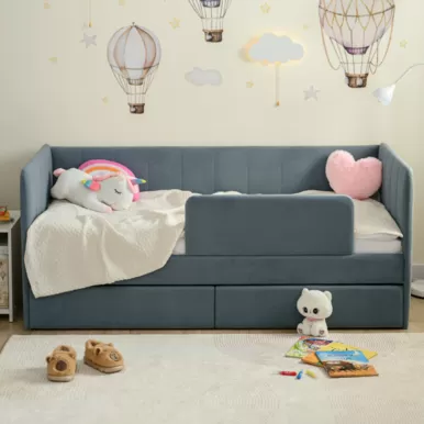 Кровать-тахта Polly ЯМБ с ортоматрасом (200x90) - Голубой (Romack)