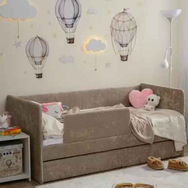 Кровать-тахта Polly ЯМБ с ортоматрасом (200x90) - Бежевый (Romack)