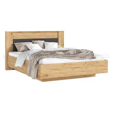 Кровать парящая Остин (ортопед металл) 1,6 м с подсветкой - Дуб Крафт / Графит (МИФ)