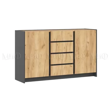 Комод Остин (2 двери, 4 ящика) - Графит / Дуб Крафт (МИФ)