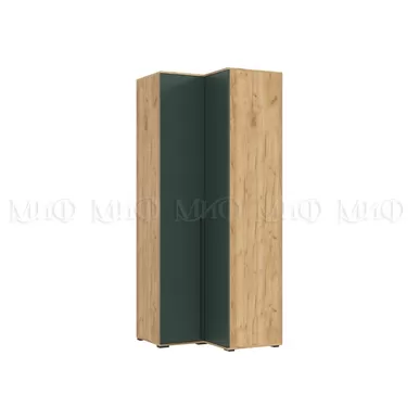 Шкаф угловой Норд - Дуб Крафт / Изумрудный (МИФ)