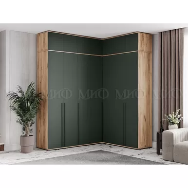 Шкафы Норд (Модульная композиция 1) - Дуб Крафт / Изумрудный (МИФ)