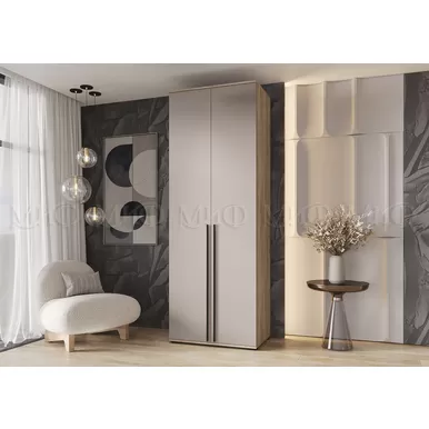 Шкаф 2-х створчатый Норд (800) - Дуб Крафт серый/Кашемир (МИФ)