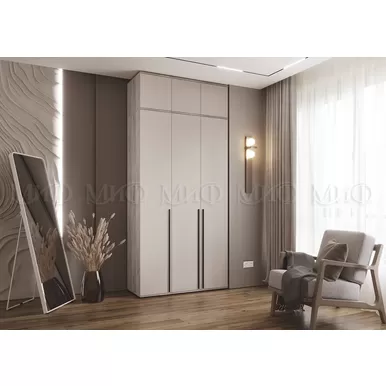 Шкаф 3-х створчатый Норд с антресолью (1200) - Дуб Крафт серый/Кашемир (МИФ)