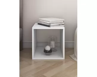 Стеллаж-куб Ник (1 ячейка) - Белый снег (Е1)