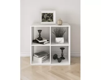 Стеллаж-куб Ник (4 ячейки) - Белый снег (Е1)