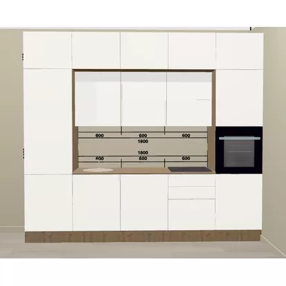 Кухня Эстетик 3.0м - Магнолия матовый (Сурская мебель)