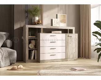 Комод Ангара - Дуб Крафт серый/Кашемир (МИФ)