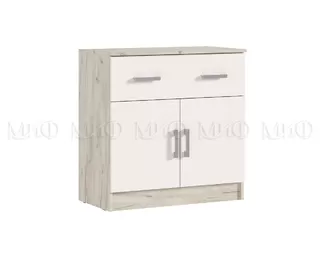 Комод Бася с ящиком и 2 дв.- Дуб Крафт серый/Кашемир (МИФ)