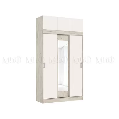 Шкаф-купе Бася/Роджина с Антресолью - Дуб Крафт серый / Кашемир (МИФ)