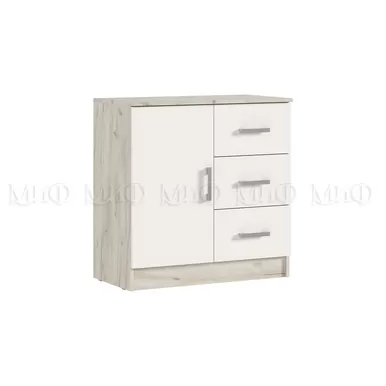 Комод Бася с 3-мя ящиками и 1 дв. - Дуб Крафт серый/Кашемир (МИФ)