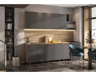 Кухонный гарнитур Челси 2.0м ЛДСП - Вариант 3 - Графит (МИФ)