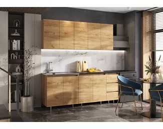 Кухонный гарнитур Челси 2.0м ЛДСП - Вариант 2 - Дуб Крафт (МИФ)