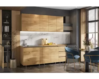 Кухонный гарнитур Челси 2.0м ЛДСП - Вариант 3 - Дуб Крафт (МИФ)