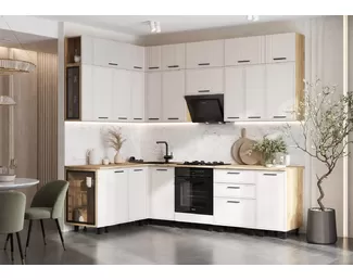 Кухонный гарнитур угловой Бьянка 1.6х2.6м/1080мм - Кашемир (МИФ)