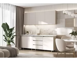 Кухонный гарнитур Челси 2.0м ЛДСП - Компоновка 2 - Кашемир (МИФ)