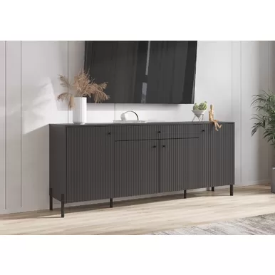 Комод Оливия (металл) - Графит/Графит Софт NEW (МИФ)