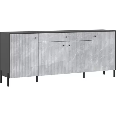 Комод Оливия (металл) - Графит/Мрамор глянец (МИФ)