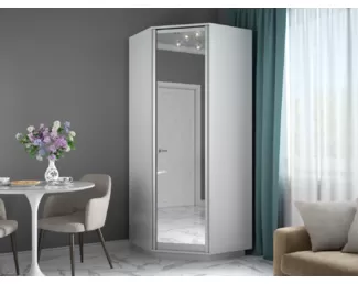 Угловой Экспресс (ЛДСП/Зеркало, 2200) - Белый снег (Е1)