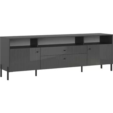 Тумба ТВ Оливия (металл) - Графит/Графит глянец (МИФ)