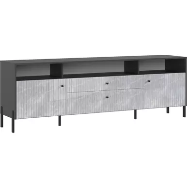 Тумба ТВ Оливия (металл) - Графит/Мрамор глянец (МИФ)