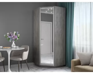 Угловой Экспресс (ЛДСП/Зеркало, 2200) - Бетон (Е1)