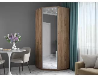 Угловой Экспресс (ЛДСП/Зеркало, 2400) - Дуб Крафт табачный (Е1)