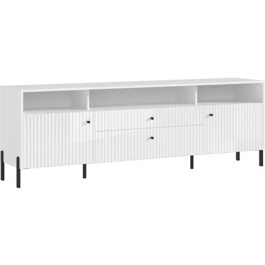 Тумба ТВ Оливия (металл) - Белый/Белый глянец (МИФ)