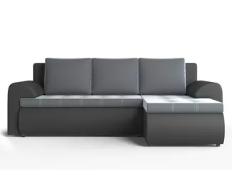 Угловой диван Ванкувер правый - Серый/Черный (Столлайн)