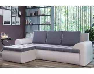 Угловой диван Ванкувер левый - Белый / Серый (Столлайн)