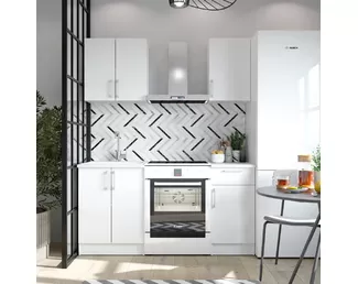 Кухня Настя 1.0м ЛДСП - Белый (Горизонт)