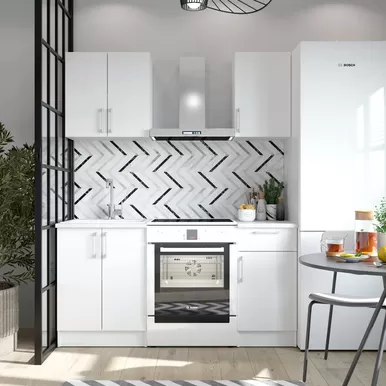 Кухня Настя 1.0м ЛДСП - Белый (Горизонт)