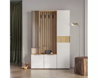 Прихожая Сандра (Комплект 1) - Дуб Крафт/Белый (BTS)