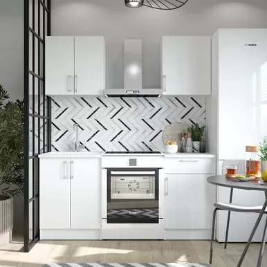 Кухня Настя 1.1м ЛДСП - Белый (Горизонт)