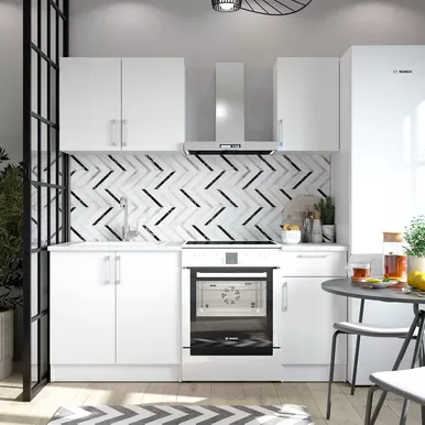 Кухня Настя 1.2м ЛДСП - Белый (Горизонт)