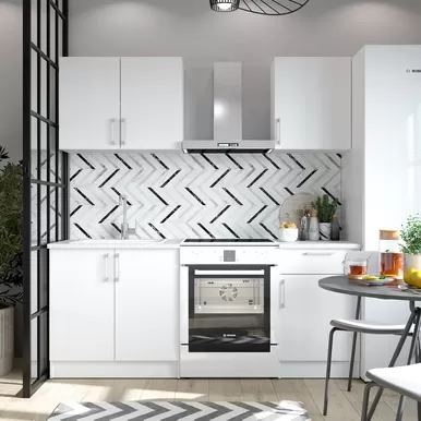 Кухня Настя 1.3м ЛДСП - Белый (Горизонт)