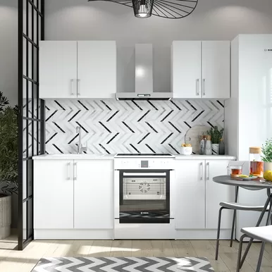 Кухня Настя 1.4м ЛДСП - Белый (Горизонт)